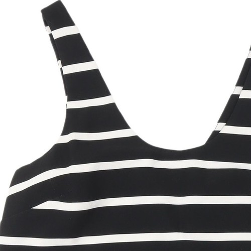 New Look Women's Black Striped Dungaree Dress Size 12 - Picture 12 of 12