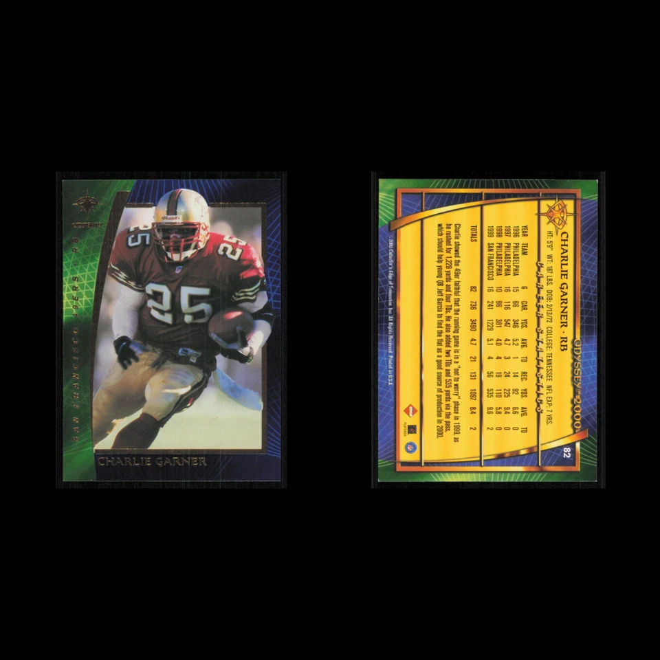 Charlie Garner #82 2000 Collectors Edge Odyssey San Francisco 49ers Football NFL - Image 3 of 3