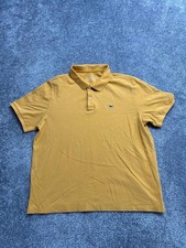 Vineyard Vines Heritage Pique Polo Shirt Mens Large Yellow Cotton Whale Logo