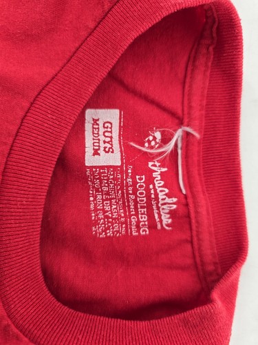 Threadless Doodlebugs Mens Red Crew Neck Short Sleeve Graphic T-Shirt Size M - Picture 4 of 5