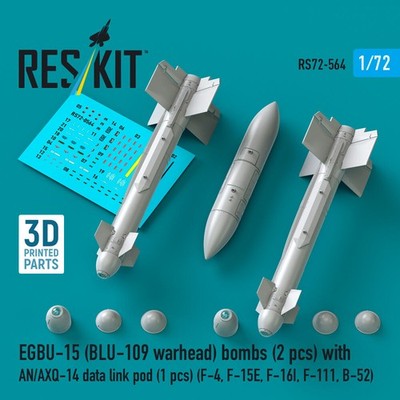 ResKit RS72-0564 - 1:72 EGBU-15 (BLU-109 warhead) bombs (2 pcs) with AN/AXQ-14 d