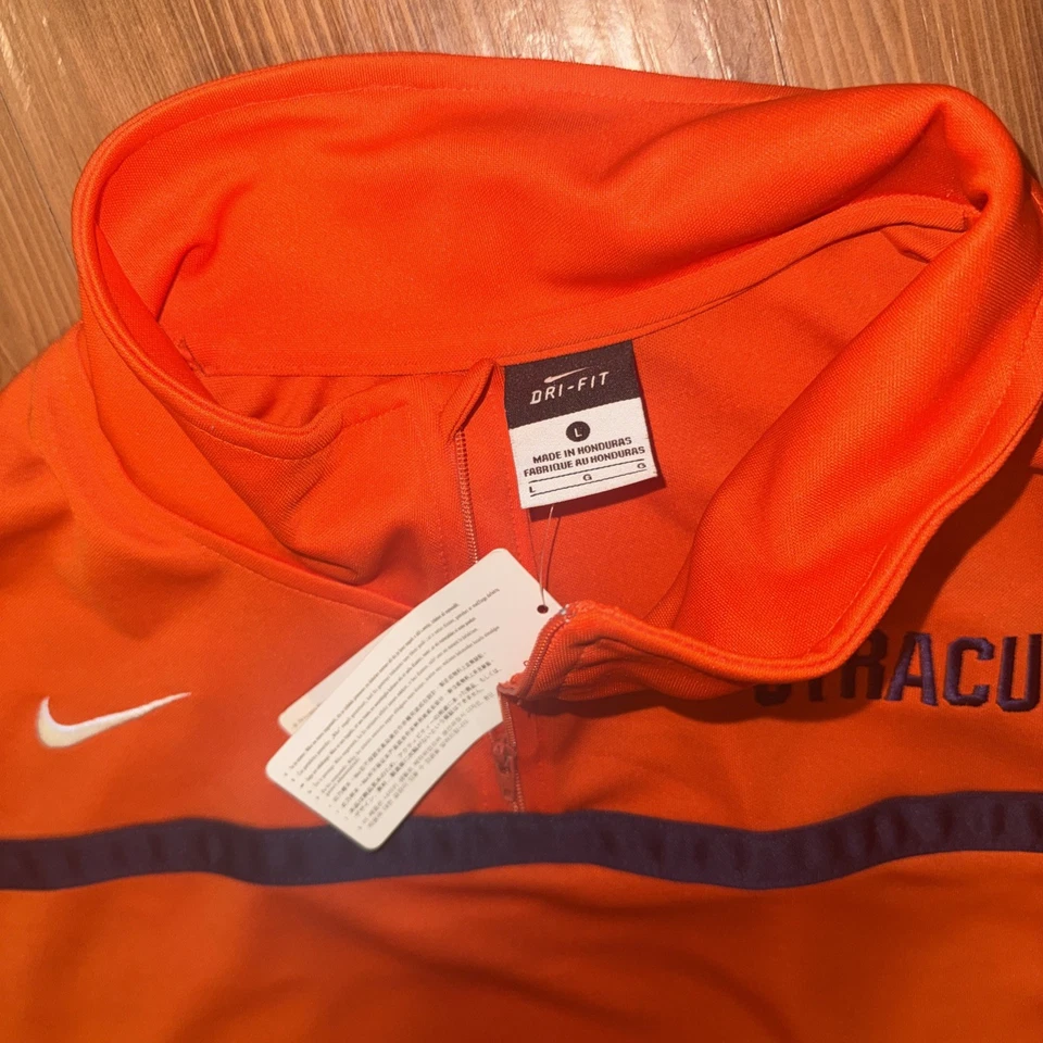 Men's Syracuse Orange Nike Player Quarter-Zip Hoodie Jacket Size Large - Image 4 of 4