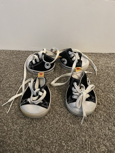 Build A Bear Haut Noir et Blanc Baskets Chaussures Style Converse Lot 4 - Photo 2/5