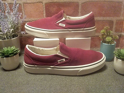 Scarpe Vans Classic Slip On Borgogna #500714 Uomo 7 5 Donna 9 Unisex