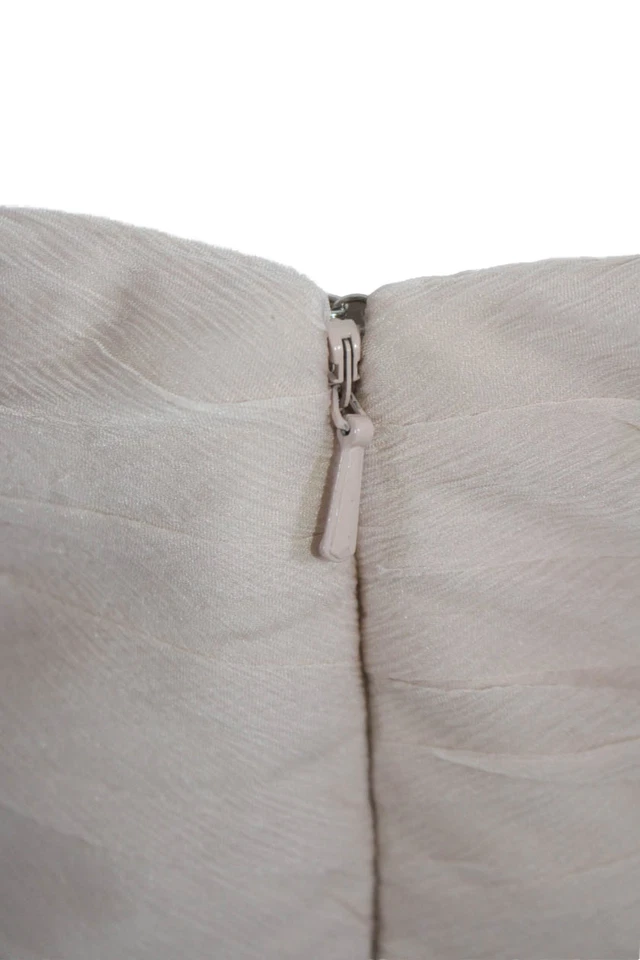 Vestido de noche Amsale para mujer de seda sin mangas con cuello corazón línea A beige talla 4 Foto 4 de 4