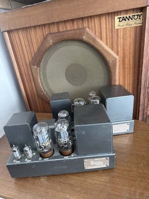 RARE Pair Vintage QUAD II Tube Mono Amplifiers - Serviced - 110V AC