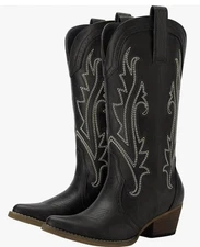 HISEA Rollda Cowboy Boots Women 9.5 Western Boots Cowgirl Boots Ladies Pointy