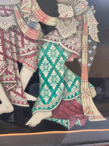 Vintage Balinese Painting Signed and Framed - Picture 6 of 10
