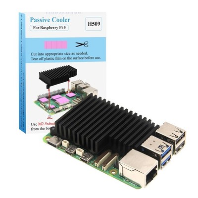 Cooler for Raspberry Pi 5, Aluminum Passive Heatsink (H509)