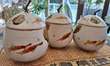 Chawanmushi Japanese Tableware Steamed Chawan with Lid 3 Piece Set Made of Ceram