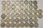 Roll of 50 Silver Mercury Dimes $5 Face Value 90% Silver Coins Mixed Dates  ELM2
