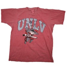 Vintage 90s UNLV University of Las Vegas Runnin Rebels XL Graphic T Shirt Red