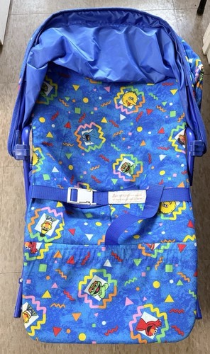 VTG 90s Era Sesame Street Foldable Baby Bouncer/Rocker Seat with Canopy EUC