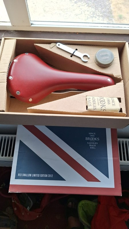 Brooks Red B15 Swallow saddle - British Olympics 2012 Ltd Edition run of 500