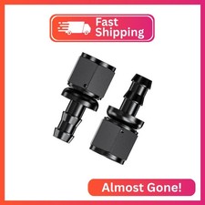 2Pcs Straight 8AN Female to 1/2" Push Lock Hose Fitting End for Rubber Fuel Line