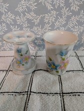 Vintage Hand-painted Porcelain Bathroom Set Toothbrush Holder And Cup Japan