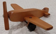 Vintage Hand Crafted Wooden Toy Airplane