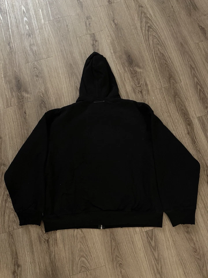 Толстовка с капюшоном Supreme x Maison Margiela MM6 черная на молнии размер большой - Изображение 4 из 4