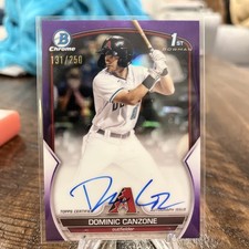 2023 Bowman Dominic Canzone Purple Refractor Auto /250 NM RC Diamondbacks