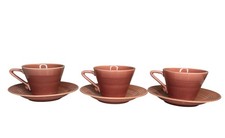 Vintage Homer Laughlin Harlequin Rose Fiesta TeaCup and Saucer set of 3 Pink