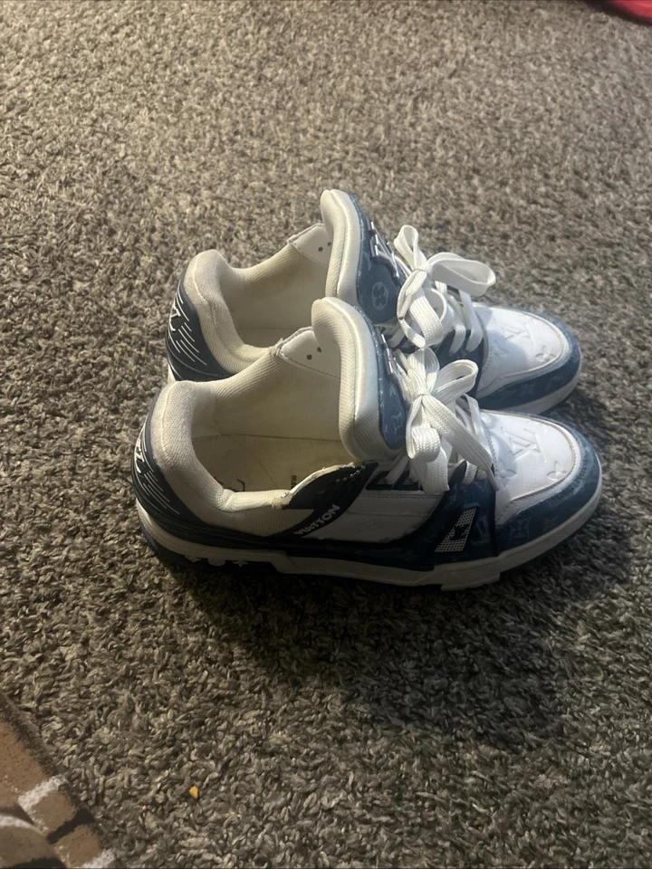 Размер 8LV / 9M - Louis Vuitton тренер синий и белый монограмма джинсовой ткани - совершенно новый - Изображение 2 из 4