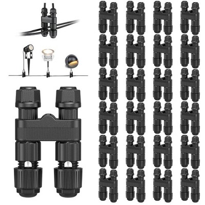 HIBOITEC Low Voltage Wire Connectors, 24 Pack Waterproof Landscape Lighting C...
