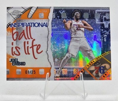 Joel Embiid #d 01/25 2025-26 Topps Chrome Inspirational Insert Orange Refractor!