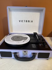 Victrola Bluetooth Portable 3 Speed Turntable Purple No Box.