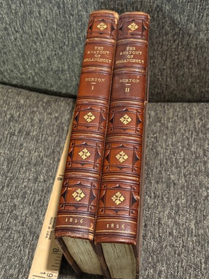 #ad #ad Democritus Junior THE ANATOMY OF MELANCHOLY in 2 Volumes 1826 Leather Bound NICE $199.99
