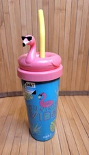 BRAND NEW 18oz ZAK! Designs Flamingo 🦩 Tumbler Cup Straw Lid Reusable Washable