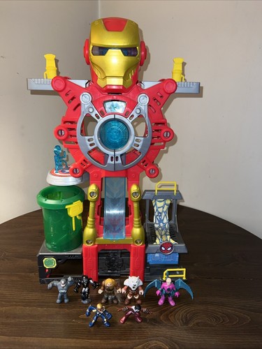 Iron Man Headquarters Play Set Playskool Heroes Marvel Super Hero Imaginext - Foto 1 di 10