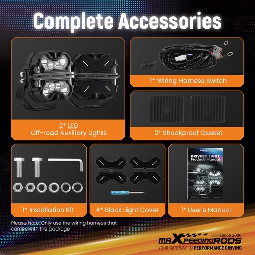 LED Light Pods 7" 12V 332W Square Spot Beam RGB DRL White Amber Off Road Lights - Picture 6 of 19