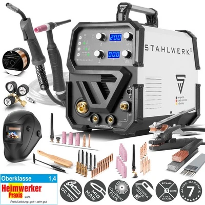 STAHLWERK Schweißgerät 3 in 1 Kombi MTM-200 ST – WIG, MIG/MAG, ARC/MMA-Inverter