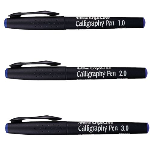 Artline Ergoline Calligraphy Marker Pen - Blue - Lines Width 1.0 - 2.0 - 3.0 mm - Afbeelding 1 van 5