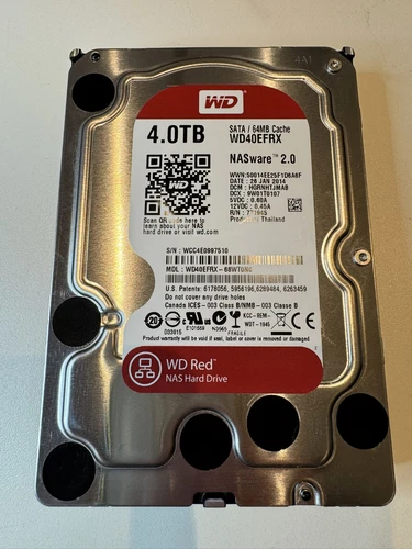 Western Digital Red (5400RPM, 3,5", SATA III, 64Mo Cache) 4To Disque Dur