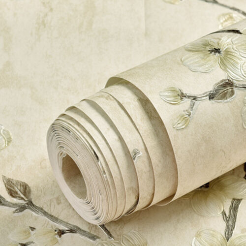 3D Embossed Non-Woven Wallpaper Bedroom Living Room Flower Decor Wall Paper - Picture 5 of 12
