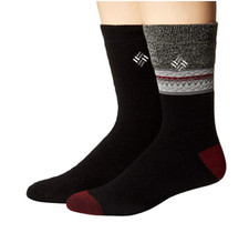 Columbia L72755 Men's Midweight Fair Isle Thermal 2-Pack Socks Size 6-12