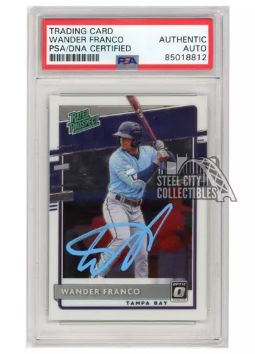 Wander Franco 2020 Donruss Optic Rated Prospect Auto #RP-1 PSA/DNA (Light Blue)