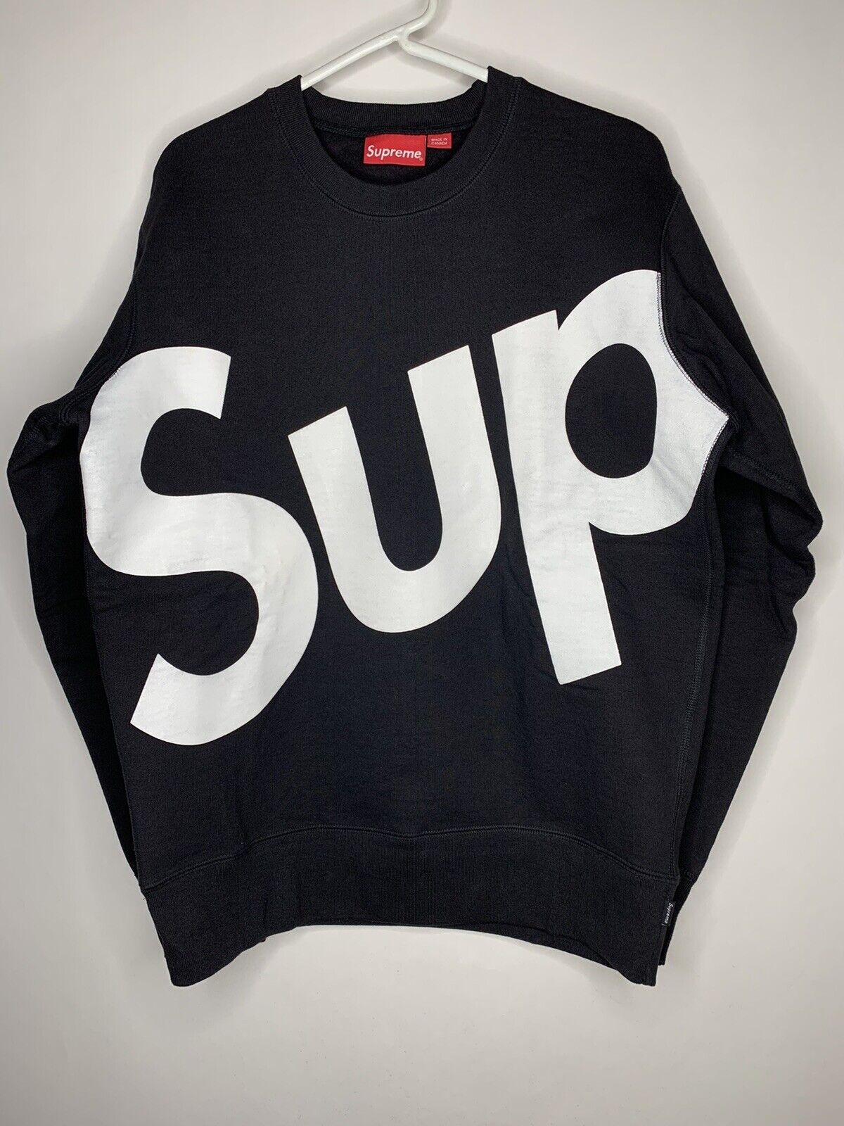 Supreme Sup Logo Crewneck Black FW13 Box Logo Tnf Relief Red