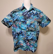High Seas Trading Co Hawaiian Shirt Underwater Wonder Sz Small Made In USA