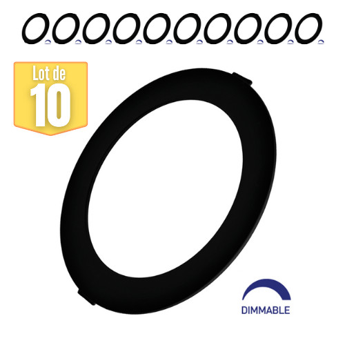 Panneau LED 18W dimmable noir spot de plafond 4000K cuisine et couloir moderne