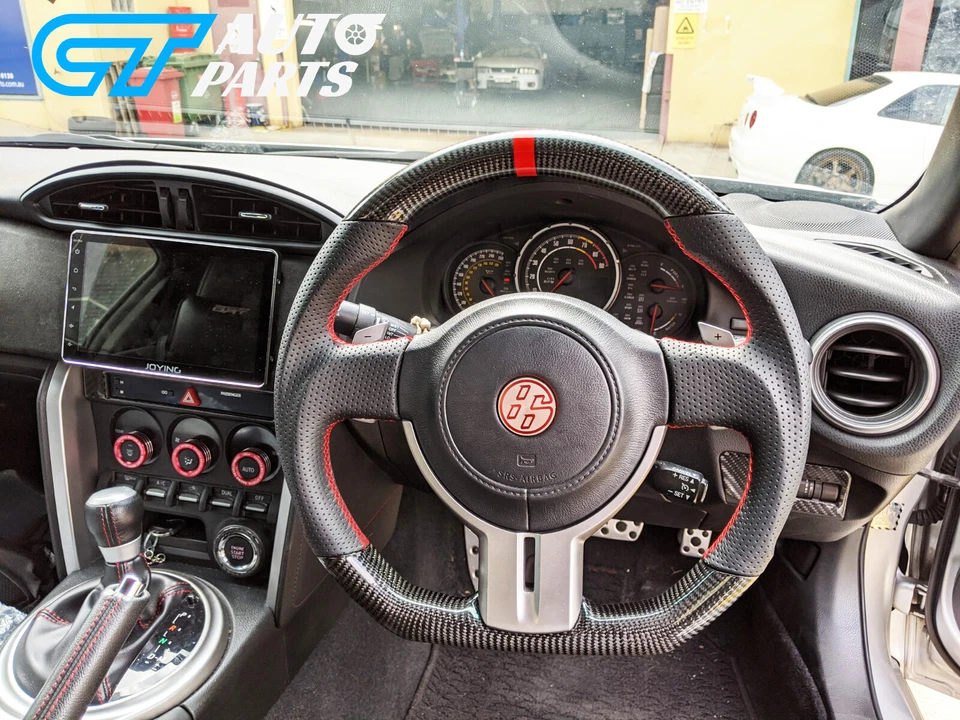 CARBON LEATHER Steering Wheel Red Line for 12-16 TOYOTA 86 Subaru BRZ ZN6 - image 2 of 4