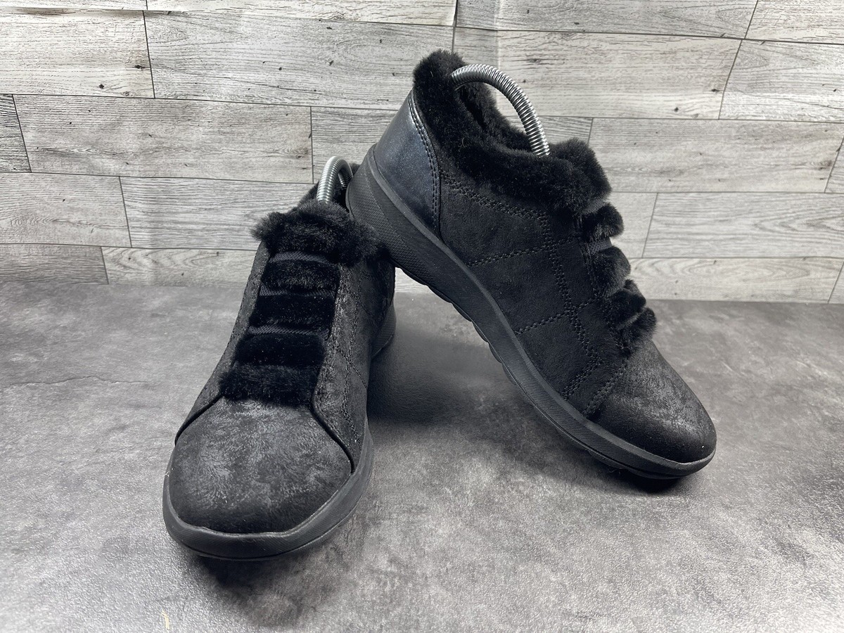 Bzees Boots Women 9M Golden Shoes Blue Black Suede Slip On Comfort