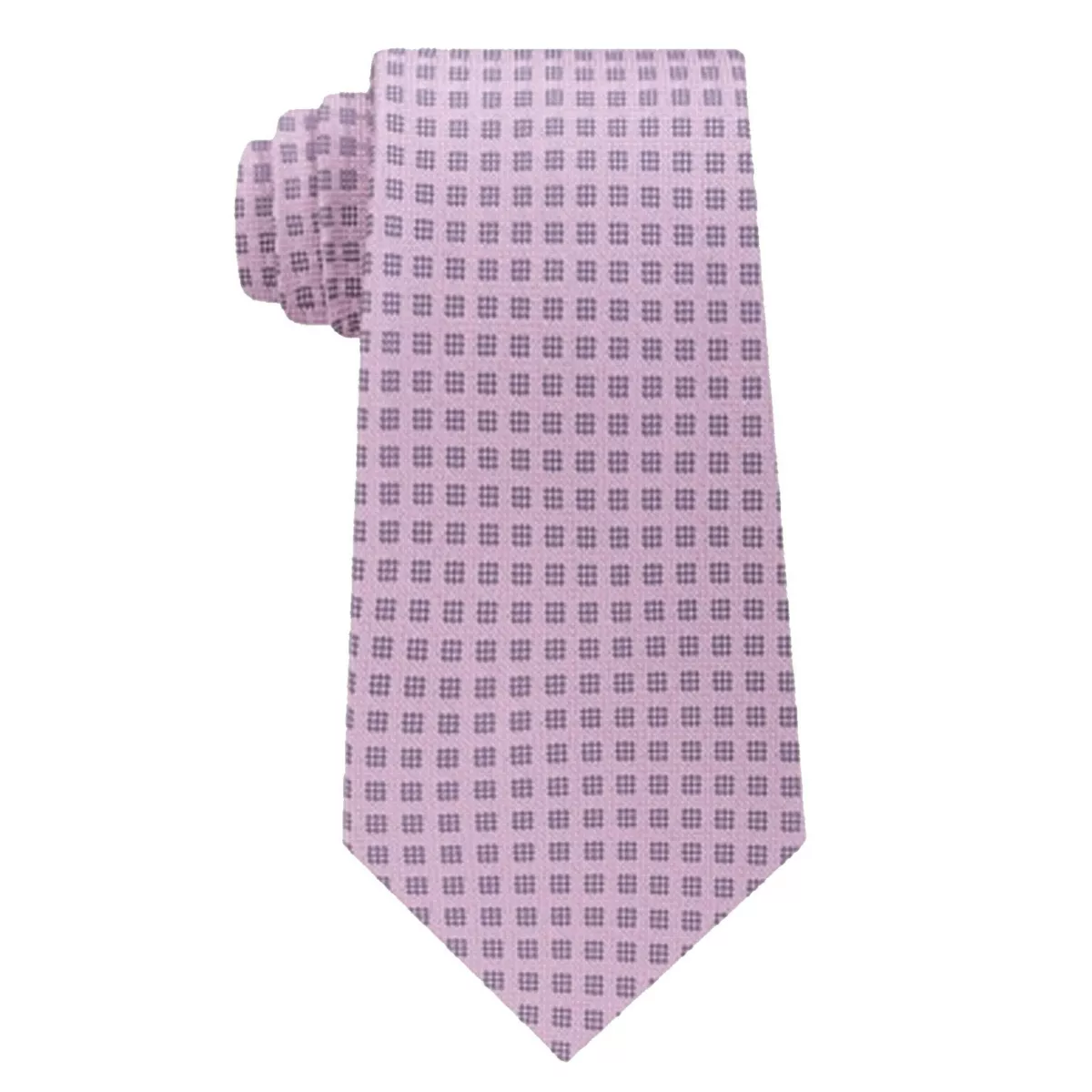 MICHAEL KORS Pink Small Stitched Neat Square Check Silk Tie