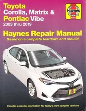 PRINTED BOOK 03-19 Toyota Corolla Matrix Pontiac Vibe Haynes Service Manual 3637