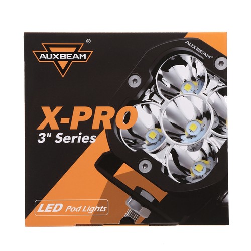 4pcs AUXBEAM 3" inch LED Pods Work Light Driving Amber Combo Light + White Cover - Picture 8 of 12