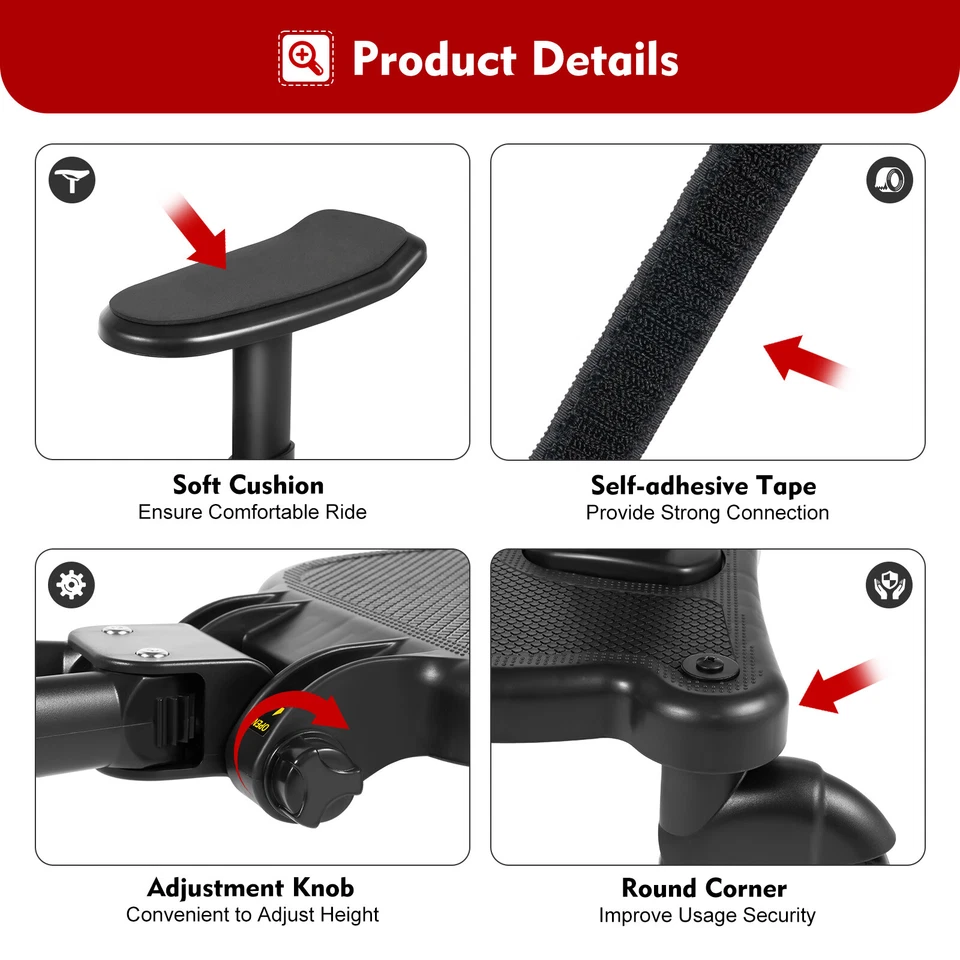 Glider Board Baby Stroller Kid Board Buggy Wheeled Board with Detachable Seat - Image 2 of 4