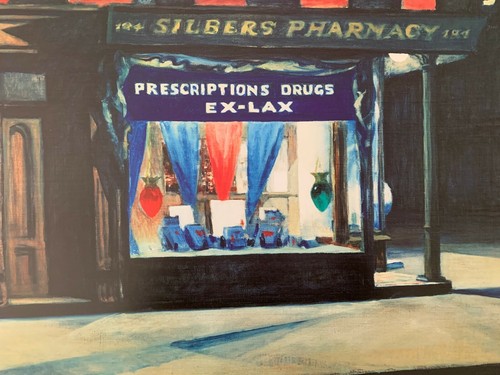 EDWARD HOPPER,'DRUG STORE,1927' AUTHENTIC 1995 ART PRINT - Picture 3 of 9