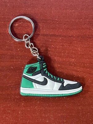 New Nike Air Jordan Key Ring Chain Green Black White High top one