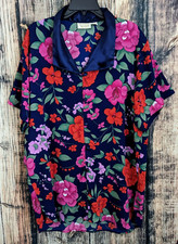VTG Victoria's Secret Gold Label Nightshirt Womens P/S Floral Silky Short Sleeve